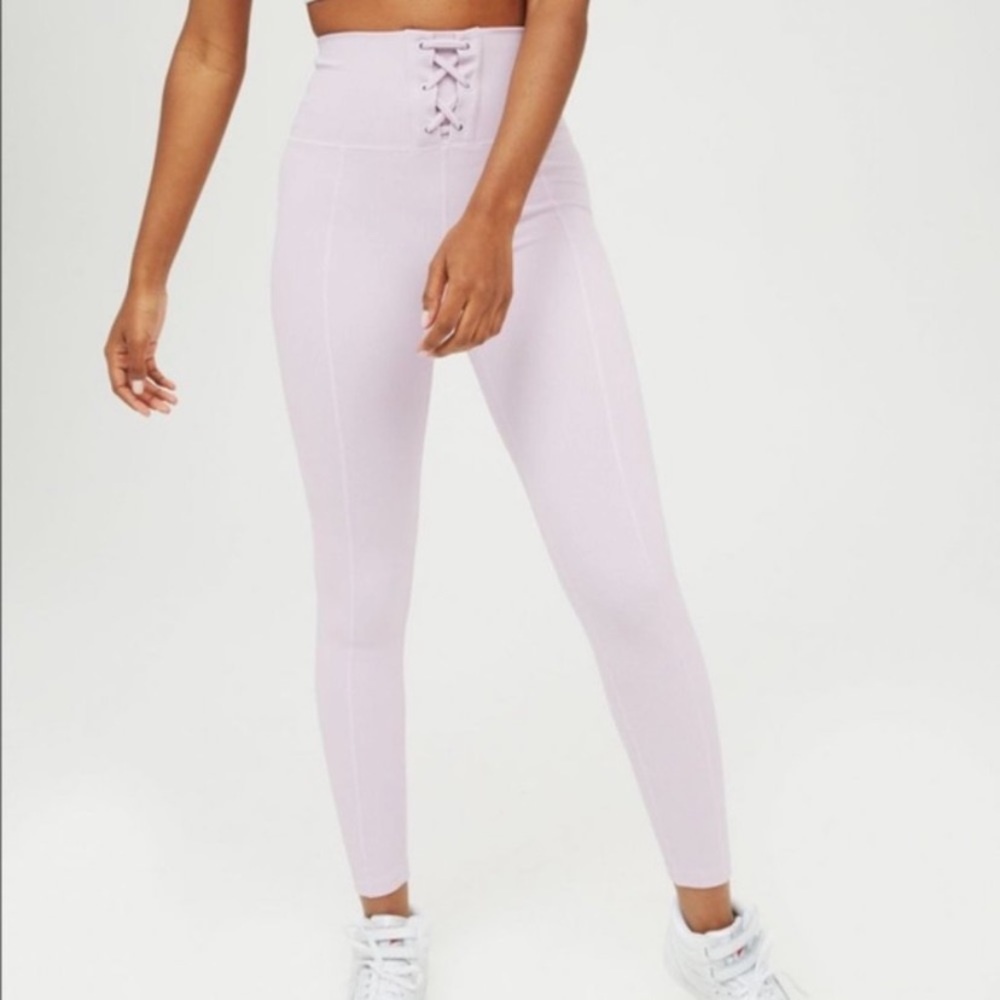 Aerie ribbed laced up leggings